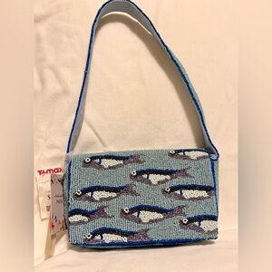 Viral Sardine Blue Beaded Bag